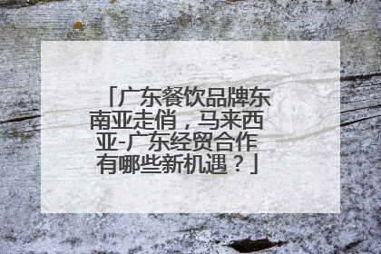 广东餐饮品牌东南亚走俏，马来西亚-广东经贸合作有哪些新机遇？