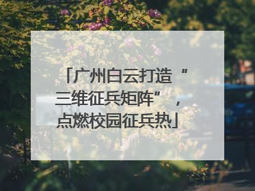 广州白云打造“三维征兵矩阵”，点燃校园征兵热