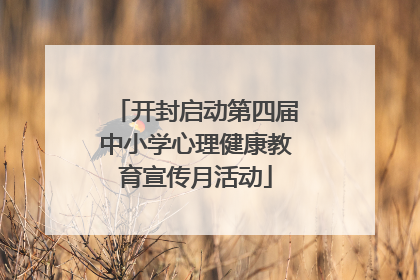 开封启动第四届中小学心理健康教育宣传月活动
