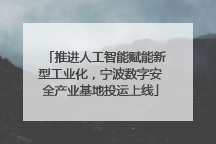 推进人工智能赋能新型工业化，宁波数字安全产业基地投运上线