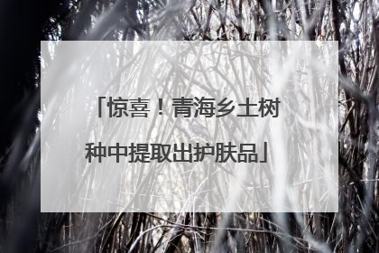 惊喜！青海乡土树种中提取出护肤品