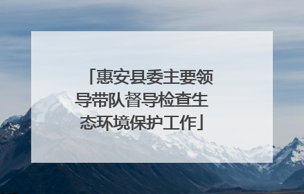 惠安县委主要领导带队督导检查生态环境保护工作