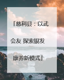 慈利县：以武会友 探索银发康养新模式