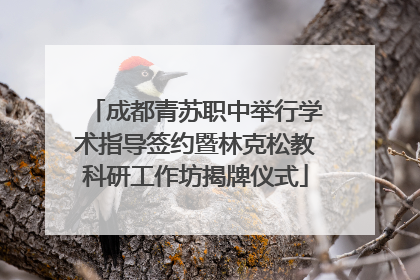 成都青苏职中举行学术指导签约暨林克松教科研工作坊揭牌仪式