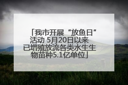 我市开展“放鱼日”活动 5月20日以来已增殖放流各类水生生物苗种5.1亿单位
