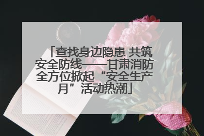 查找身边隐患 共筑安全防线——甘肃消防全方位掀起“安全生产月”活动热潮