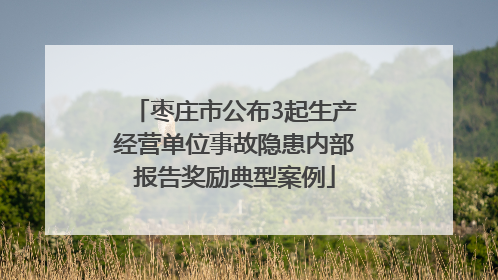 枣庄市公布3起生产经营单位事故隐患内部报告奖励典型案例