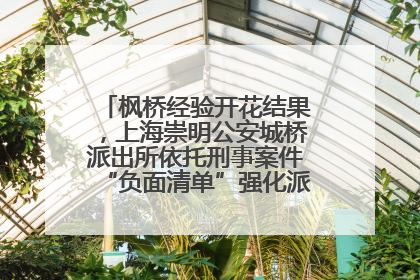 枫桥经验开花结果，上海崇明公安城桥派出所依托刑事案件“负面清单”强化派出所“主防”