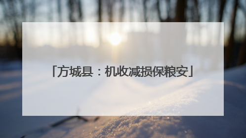方城县：机收减损保粮安
