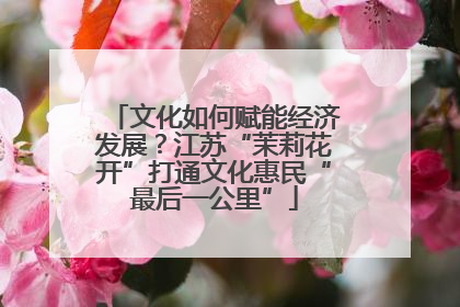 文化如何赋能经济发展？江苏“茉莉花开”打通文化惠民“最后一公里”