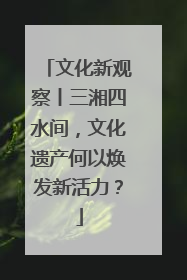 文化新观察丨三湘四水间，文化遗产何以焕发新活力？