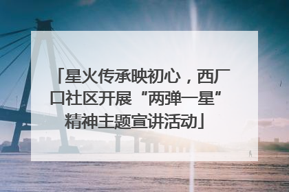 星火传承映初心，西厂口社区开展“两弹一星”精神主题宣讲活动