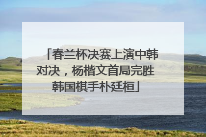 春兰杯决赛上演中韩对决，杨楷文首局完胜韩国棋手朴廷桓