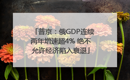 普京：俄GDP连续两年增速超4% 绝不允许经济陷入衰退