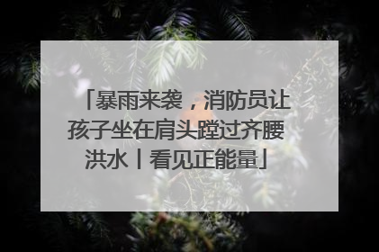 暴雨来袭，消防员让孩子坐在肩头蹚过齐腰洪水丨看见正能量