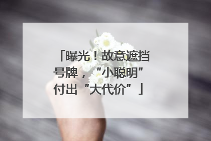 曝光！故意遮挡号牌，“小聪明”付出“大代价”