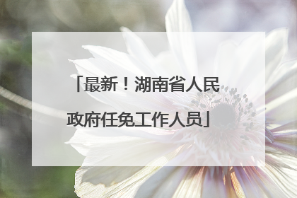 最新！湖南省人民政府任免工作人员