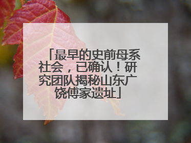 最早的史前母系社会，已确认！研究团队揭秘山东广饶傅家遗址