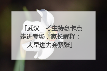 武汉一考生特意卡点走进考场，家长解释：太早进去会紧张