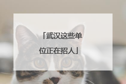 武汉这些单位正在招人