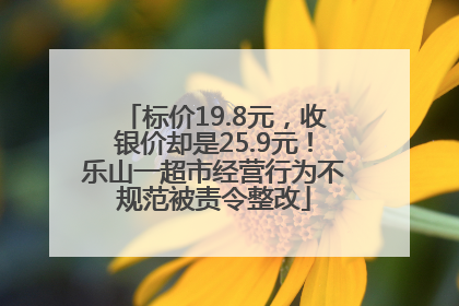 标价19.8元，收银价却是25.9元！乐山一超市经营行为不规范被责令整改