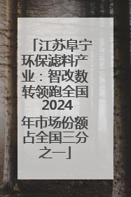 江苏阜宁环保滤料产业：智改数转领跑全国 2024年市场份额占全国三分之一