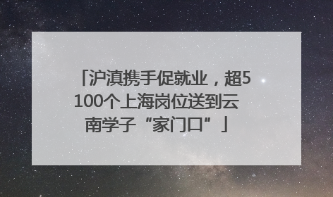 沪滇携手促就业，超5100个上海岗位送到云南学子“家门口”