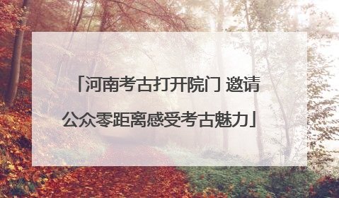 河南考古打开院门 邀请公众零距离感受考古魅力