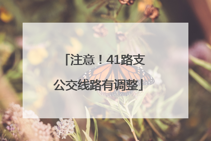 注意！41路支公交线路有调整