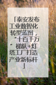 泰安发布工业数智化转型蓝图，“十百千万”梯队+灯塔工厂打造产业新标杆