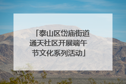 泰山区岱庙街道通天社区开展端午节文化系列活动