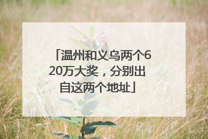 温州和义乌两个620万大奖，分别出自这两个地址