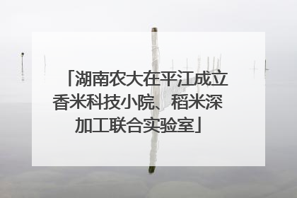 湖南农大在平江成立香米科技小院、稻米深加工联合实验室