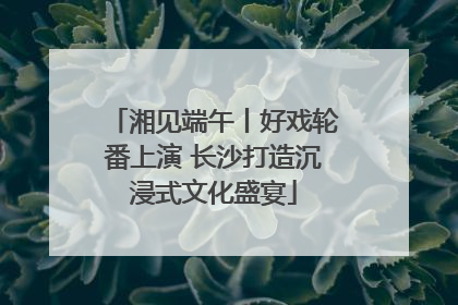湘见端午丨好戏轮番上演 长沙打造沉浸式文化盛宴