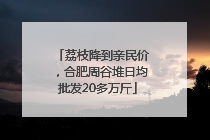 荔枝降到亲民价，合肥周谷堆日均批发20多万斤