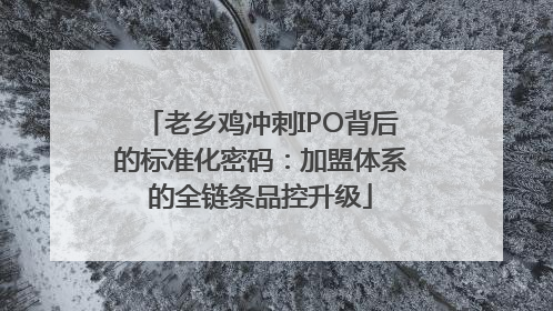 老乡鸡冲刺IPO背后的标准化密码：加盟体系的全链条品控升级