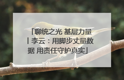 聊统之光 基层力量丨李云：用脚步丈量数据 用责任守护真实
