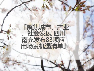 聚焦城市、产业、社会发展 四川南充发布83项应用场景机遇清单