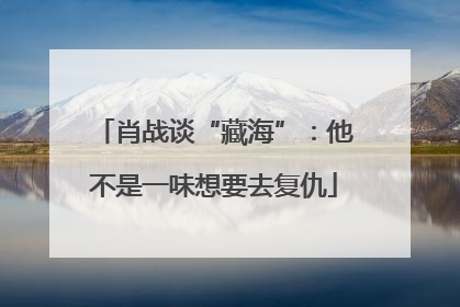 肖战谈“藏海”：他不是一味想要去复仇