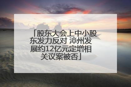股东大会上中小股东发力反对 漳州发展约12亿元定增相关议案被否