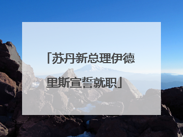 苏丹新总理伊德里斯宣誓就职