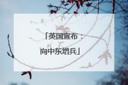 英国宣布：向中东增兵