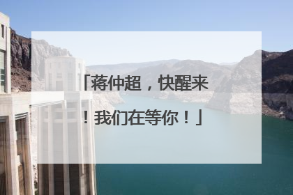 蒋仲超，快醒来！我们在等你！
