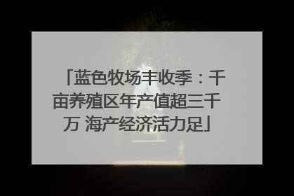 蓝色牧场丰收季：千亩养殖区年产值超三千万 海产经济活力足