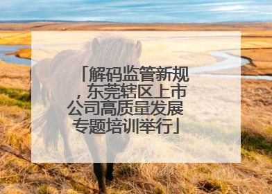解码监管新规，东莞辖区上市公司高质量发展专题培训举行
