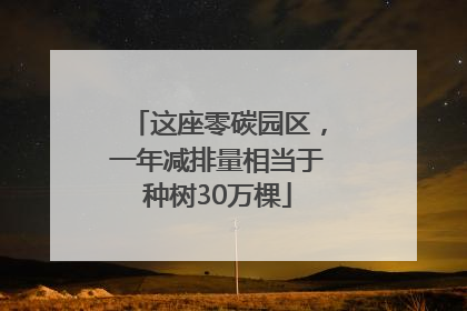这座零碳园区，一年减排量相当于种树30万棵