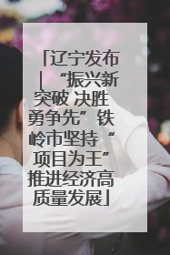 辽宁发布｜“振兴新突破 决胜勇争先”铁岭市坚持“项目为王”推进经济高质量发展