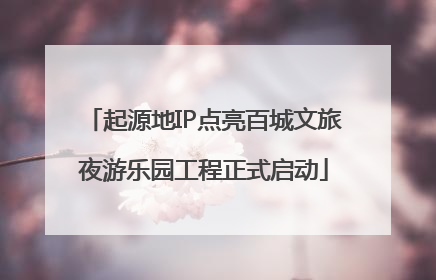 起源地IP点亮百城文旅夜游乐园工程正式启动
