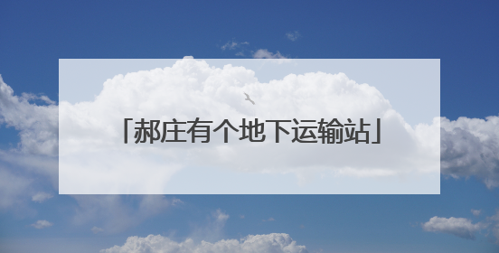 郝庄有个地下运输站