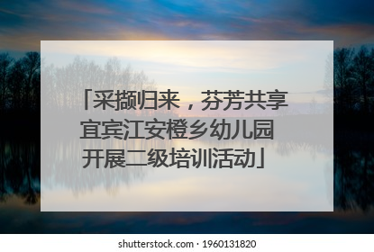 采撷归来，芬芳共享 宜宾江安橙乡幼儿园开展二级培训活动